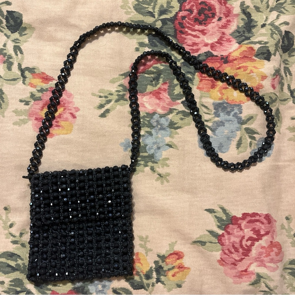 Express Black Beaded small Crossbody Bag